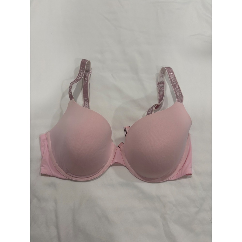 Victoria's Secret T-Shirt Lightly Lined Demi Bra Baby Light Pink Sparkle 36D